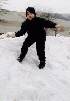 Ted on snowbank at Jeep Wash