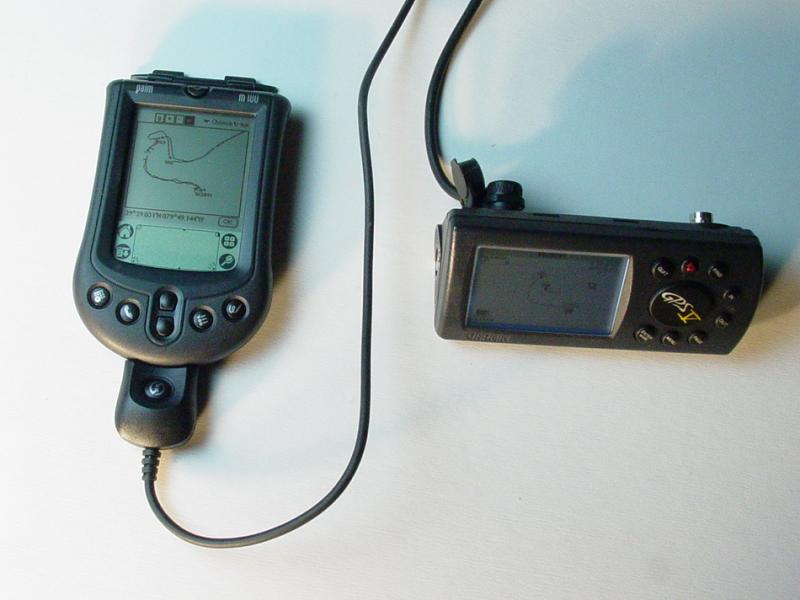 Palm m100 and GPS V - Click to Enlarge