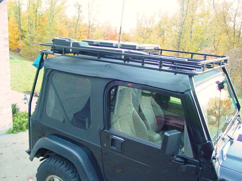 Repainted, Repaired and Installed Rack (note side rail) - Click to Enlarge