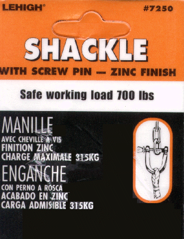 Lehigh Shackle with with screw pin 7250