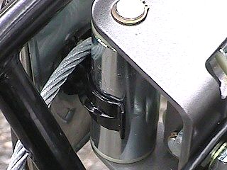 License Plate holder snapped to roller fairlead